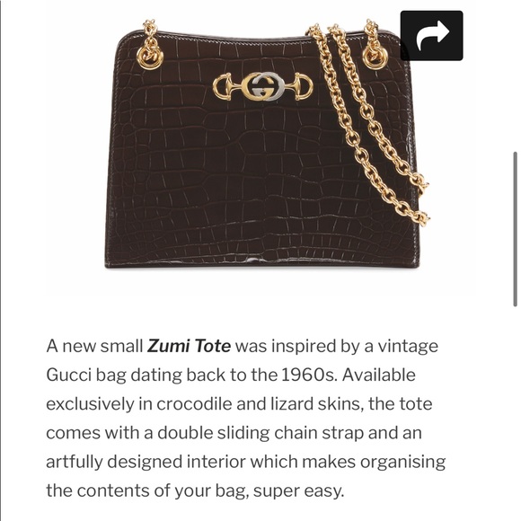 NWOT Gucci Zumi crocodile tote - Picture 3 of 16